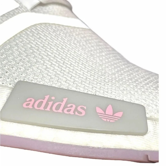 WOMENS ADIDAS NMD R1 WHITE/GREY/ PINK RUNNING SHOES SIZE 6 - Picture 12 of 16